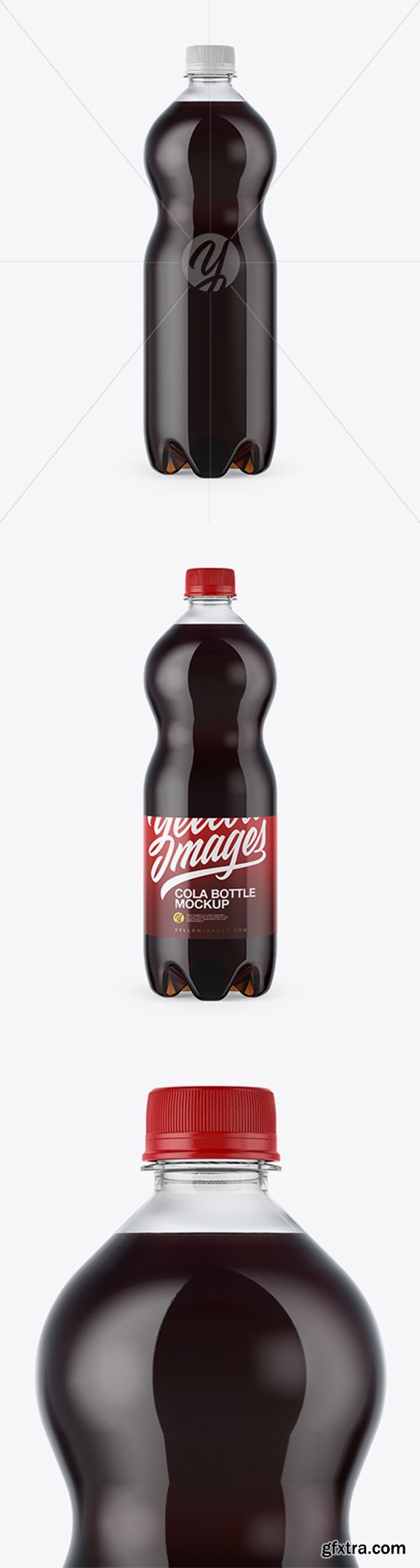 Clear PET 1L Bottle with Dark Drink Mockup 19628 Clear PET 1L Bottle with Dark Drink Mockup 19628