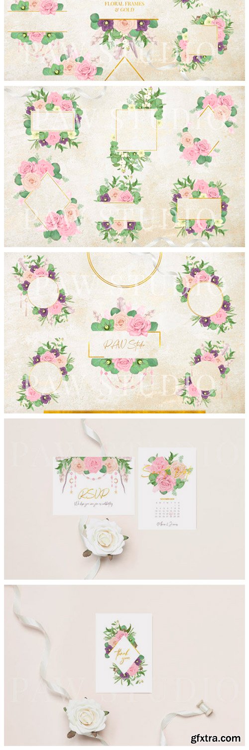 Boho Floral Frames Borders Wreath Clipar 3069225 Boho Floral Frames Borders Wreath Clipar 3069225