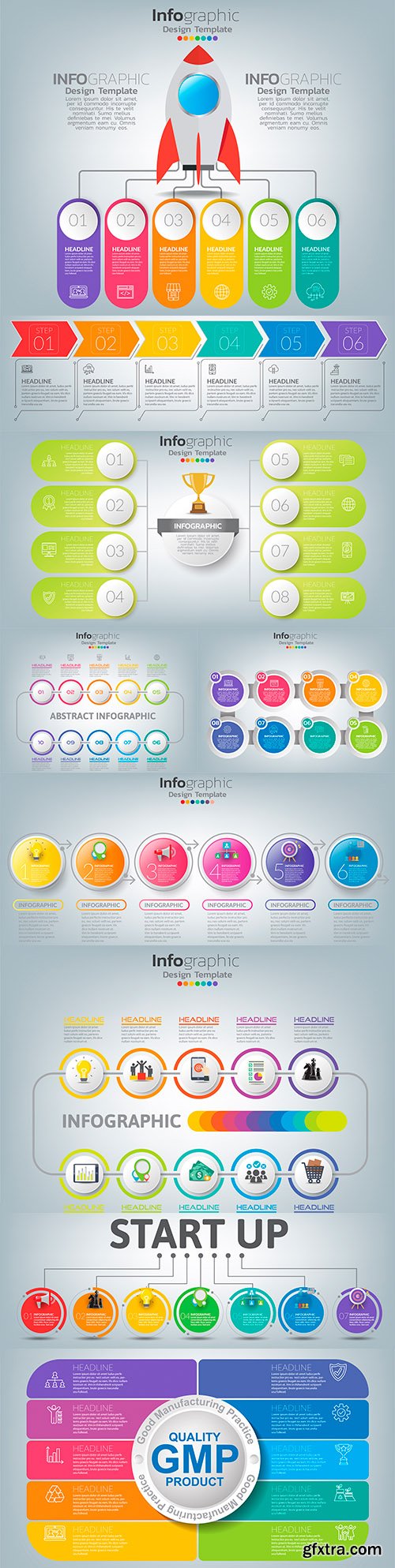 Business infographics options elements collection 143

