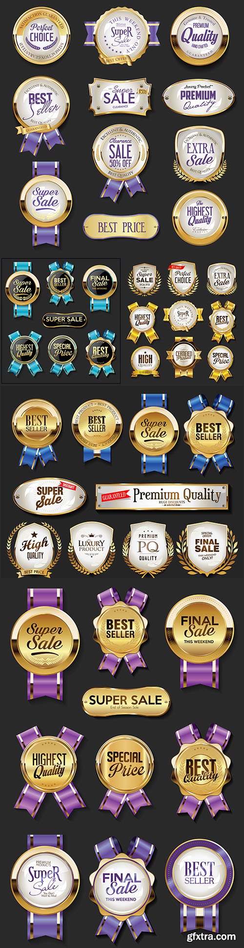 Luxury premium gold badges and labels collection 6
