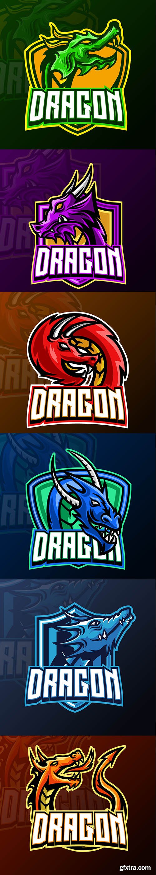 Dragon Mascot Gaming Logo Design Template