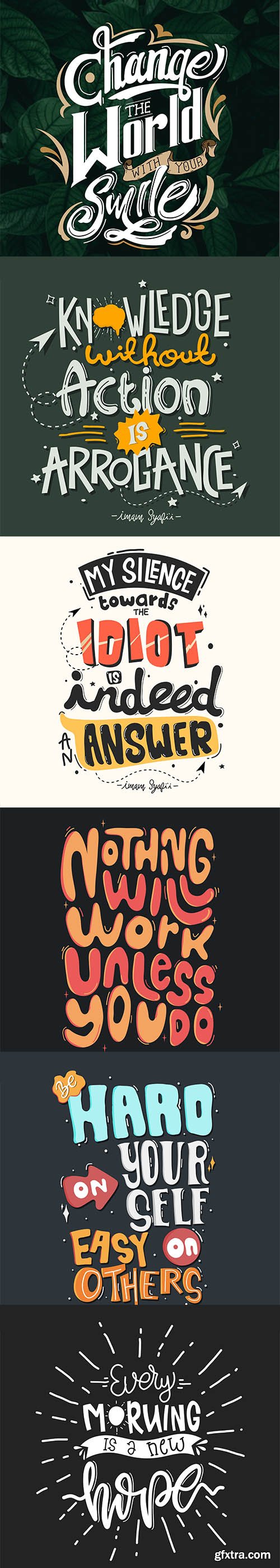 Quote Typography Lettering Template Set