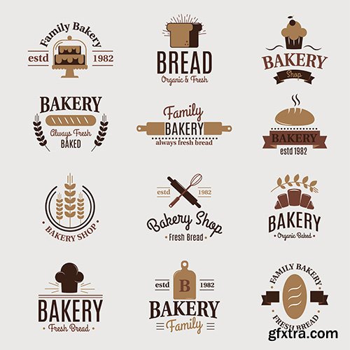 Bakery Logo and Badge Fashion Modern Style Bakery Logo and Badge Fashion Modern Style