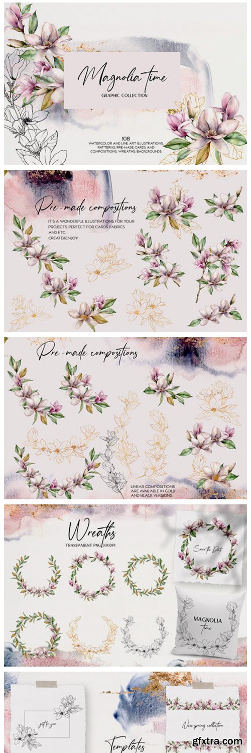 Magnolia Time Watercolor 3105075 Magnolia Time Watercolor 3105075