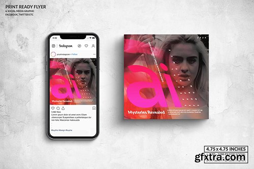 "ai" Music Party Square Flyer & Social Media