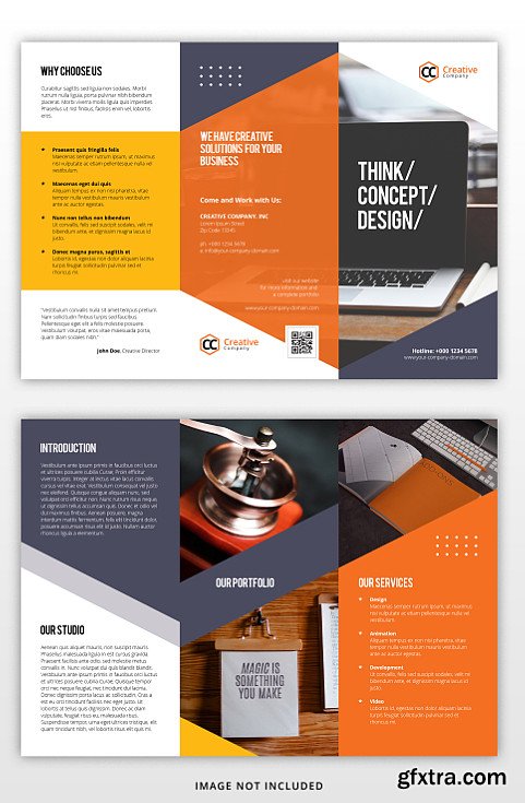 Business tri-fold brochure template