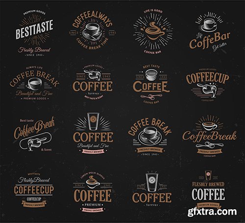 Coffee Vintage Logos Set Coffee Vintage Logos Set