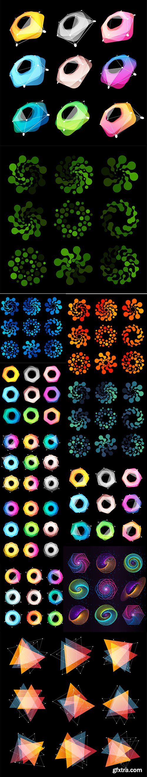 Unusual Abstract Geometric Shapes Logo Colorful Collection Unusual Abstract Geometric Shapes Logo Colorful Collection