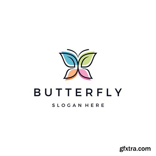 Beautiful Butterfly Monarch Logo Beautiful Butterfly Monarch Logo