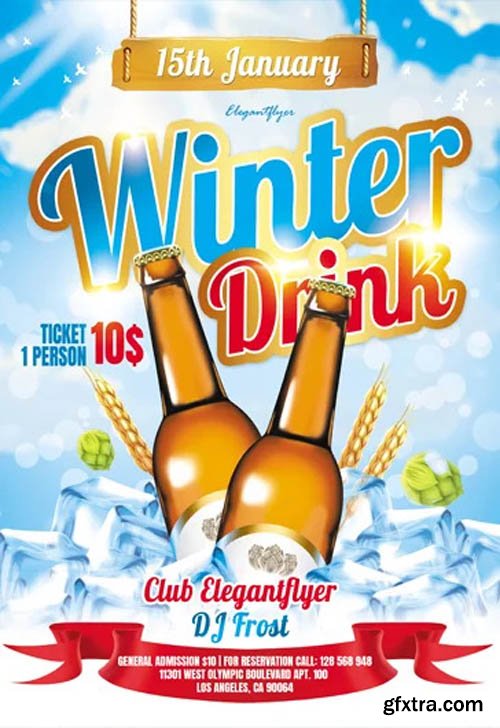 Winter Drink Party V0103 2020 Premium PSD Flyer Template