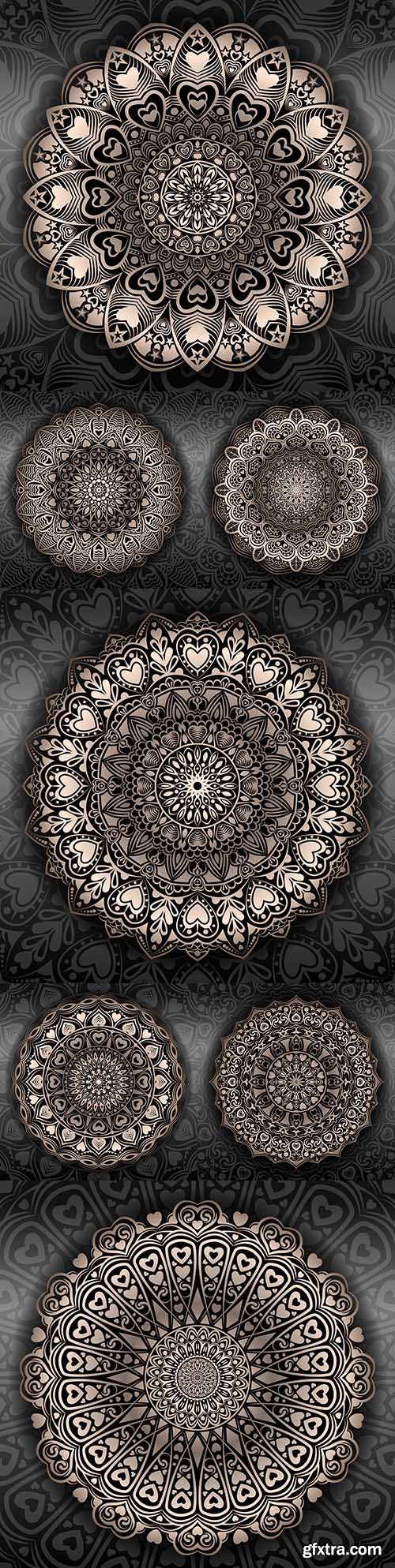 Creative luxury mandala with heart-shaped illustration
