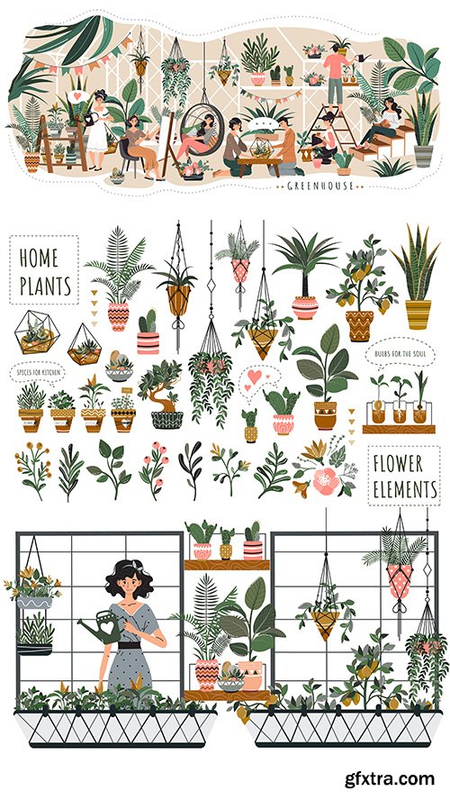 Gardening Hobby Illustration Vector Set