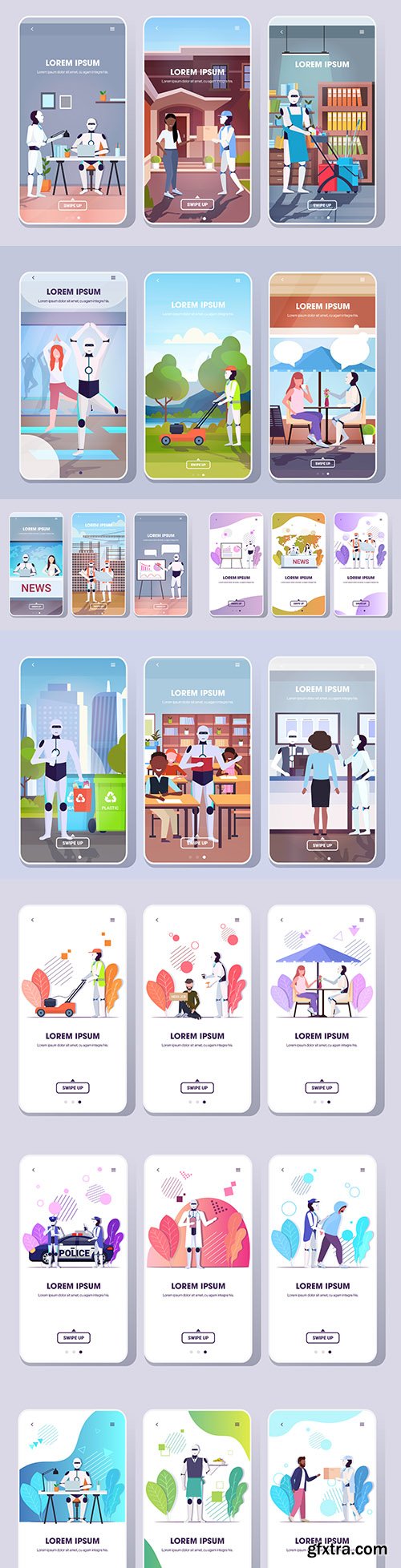 Robot replacing human artificial intelligence app design
