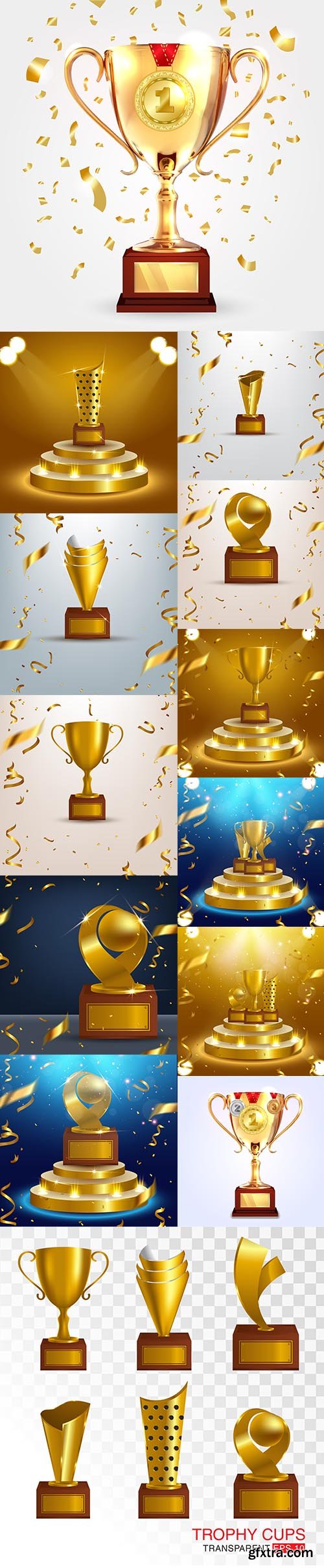Vector Set of Winner Cup Background Vector Set of Winner Cup Background