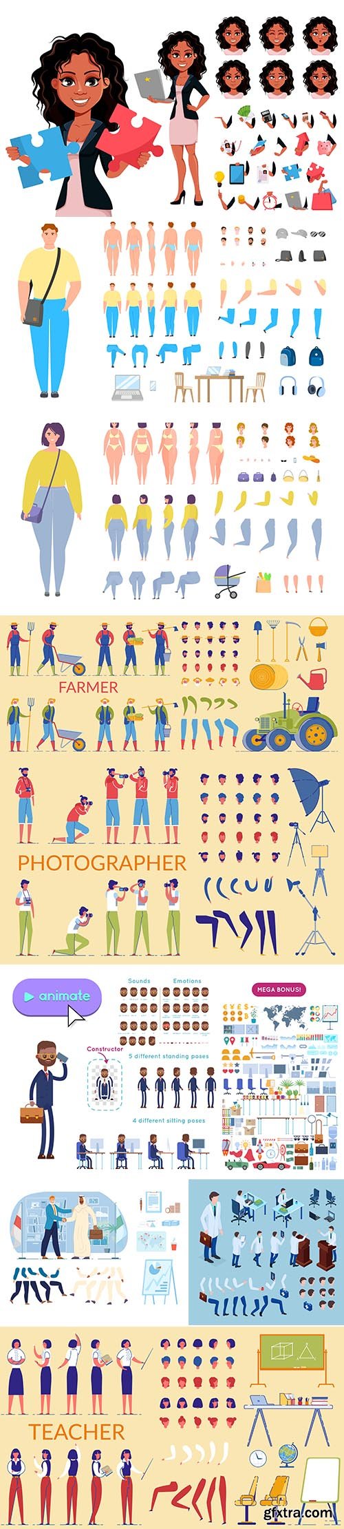 Big Vector Collection of Character Constructor Big Vector Collection of Character Constructor