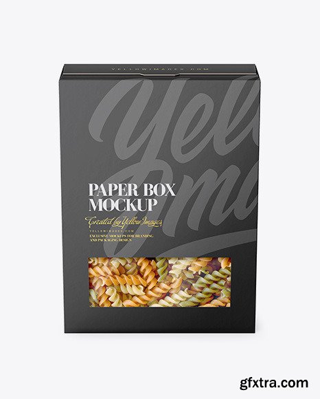 Paper Box with Tricolor Pasta Mockup 56462