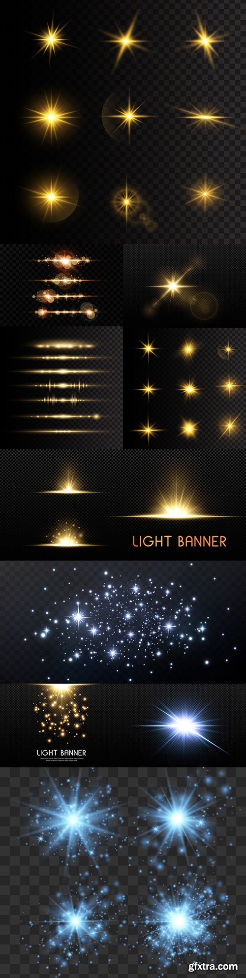 Bright lighting effects collection design illustrations 30
