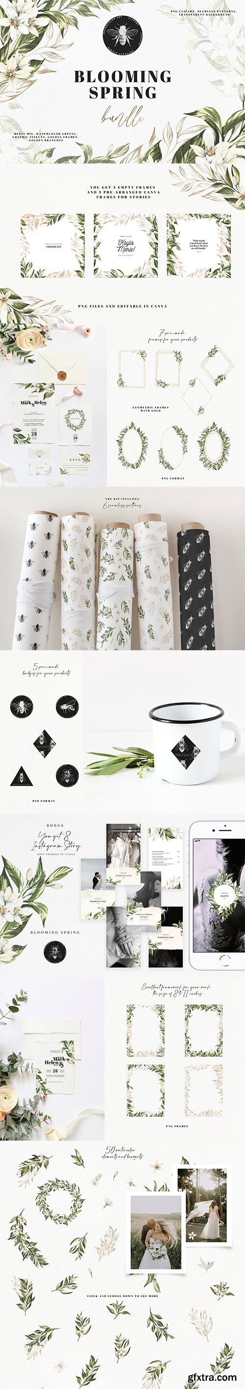 Watercolor Blooming Spring Watercolor Blooming Spring