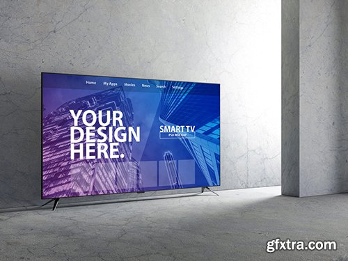 Smart TV Mockup in an Empty Room 219018790 Smart TV Mockup in an Empty Room 219018790