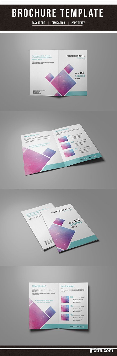 Photography Brochure Layout with Light Blue Accents 199626970