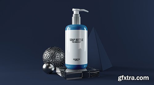 Minimal cosmetic soap bottle mockup 3d render illustration mockup
