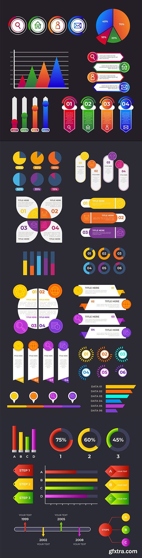 Business infographics options elements collection 144
