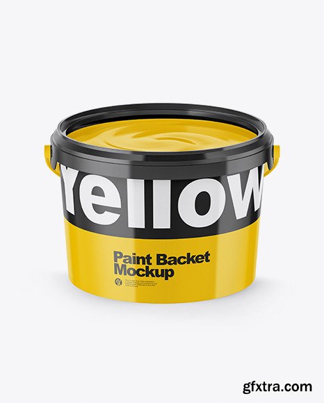 Opened Glossy Paint Bucket Mockup 56310