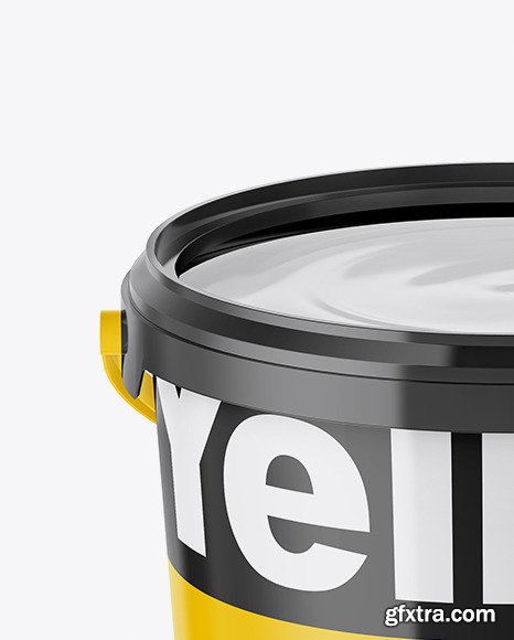Opened Glossy Paint Bucket Mockup 56310