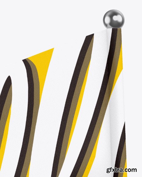Matte Flag w/ Metallic Pole Mockup 56473