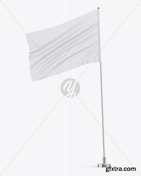 Matte Flag w/ Metallic Pole Mockup 56473