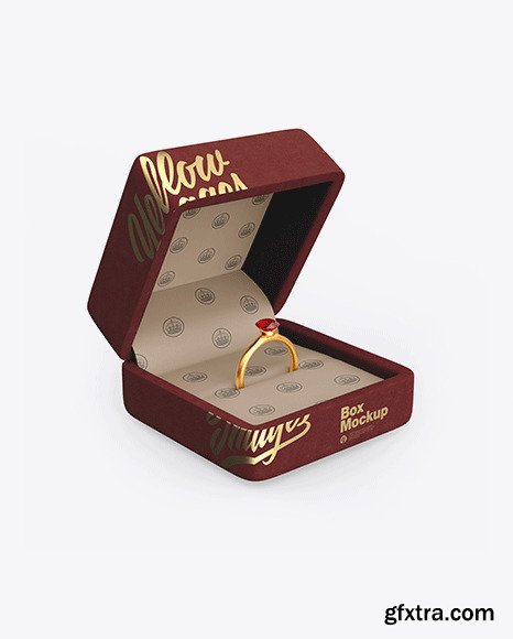 Velvet Jewelry Box Mockup 56445