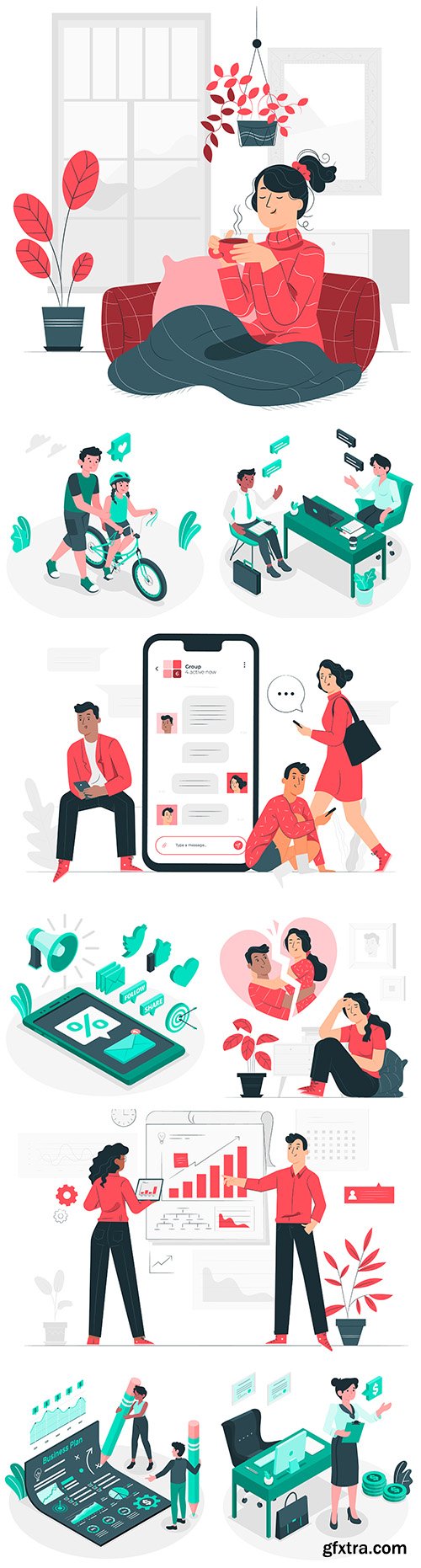 People and business different concept 3d illustration
