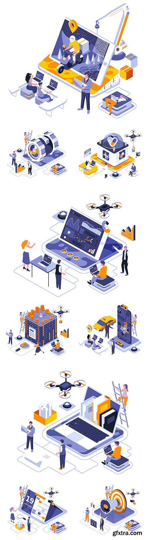 Isometrics 3d business technology and people design 25
