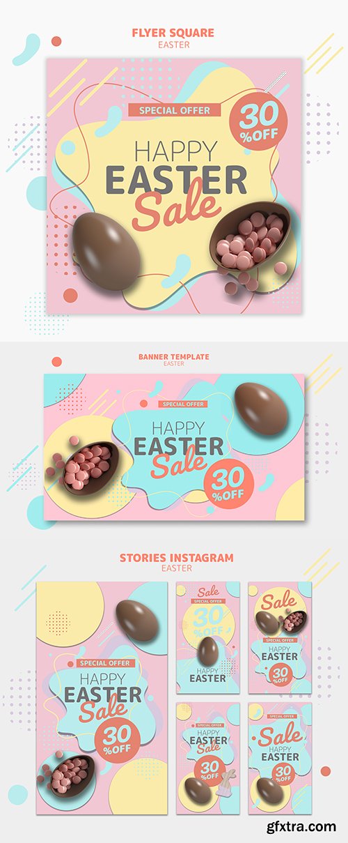 Instagram story template with Easter sale
