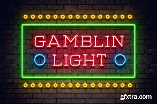 Gamblin Light Neon Font