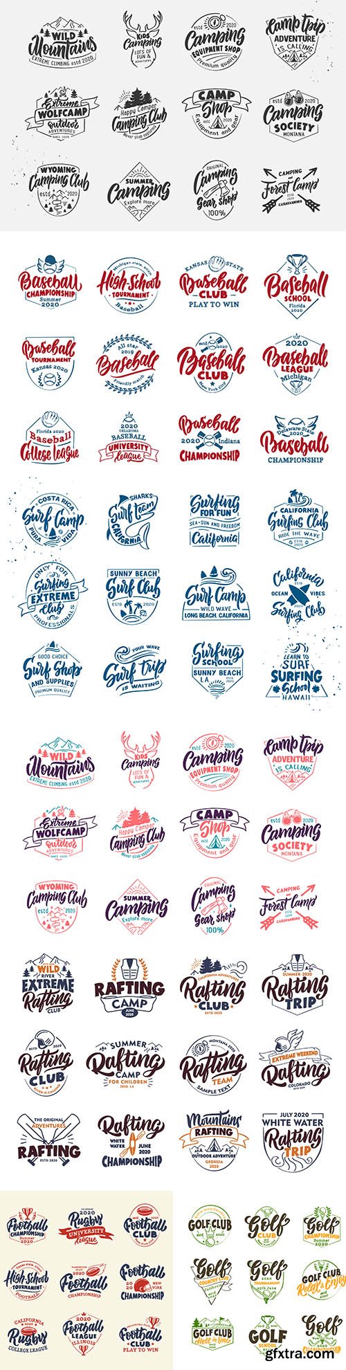 Set ancient sports badges and labels club
