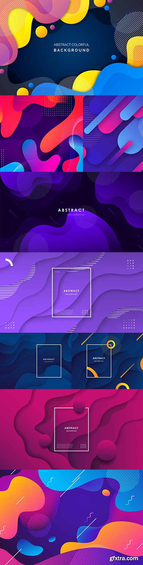 Abstract gradient wave background with colorful shapes
