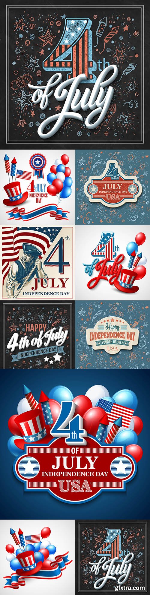 July 4 Independence Day America design illustrations
