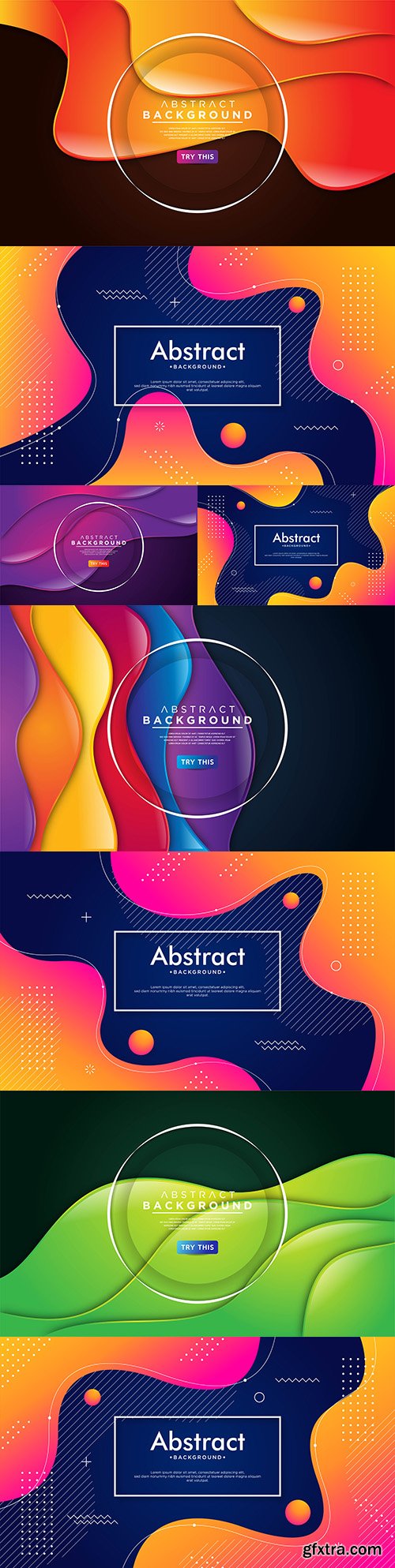 Abstract gradient wave background with colorful shapes 2
