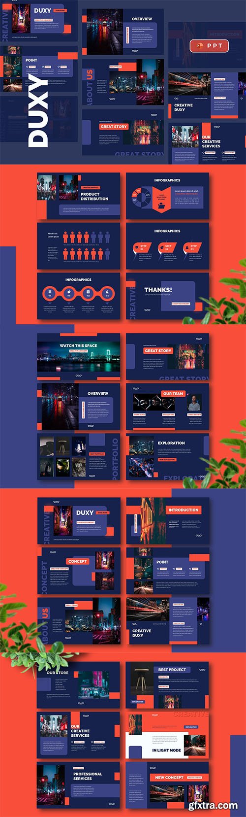 DUXY - Dark Mode PowerPoint, Keynote and Google Slides Presentation