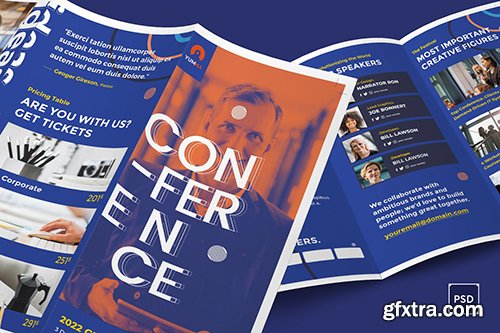 Conference Trifold PSD Template Conference Trifold PSD Template
