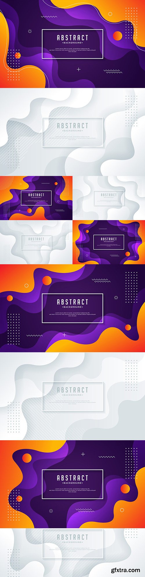 Modern memphis wavy shapes and white abstract background

