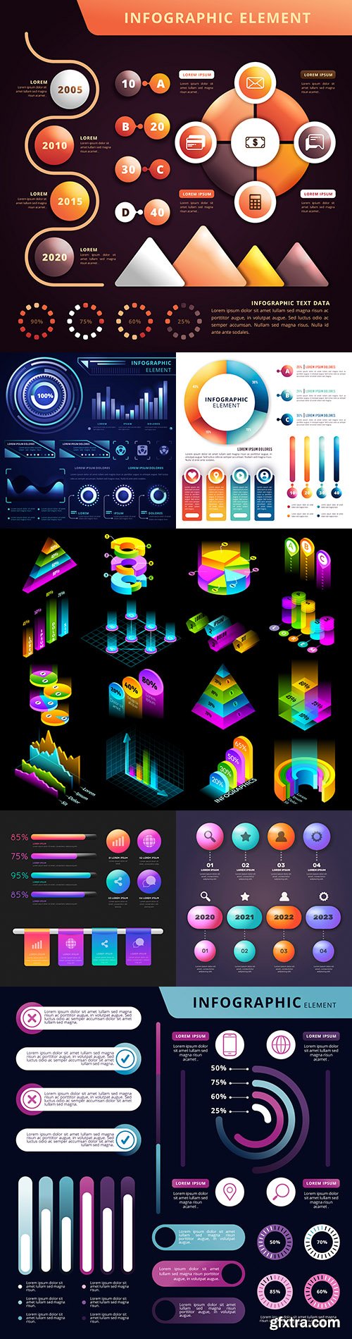Business infographics options elements collection 146
