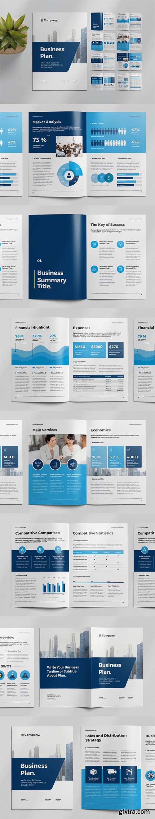 Business Plan Layout with Blue Accents Business Plan Layout with Blue Accents
