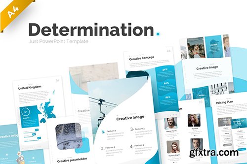 Determination Portrait PowerPoint Template Determination Portrait PowerPoint Template