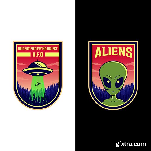 Ufo Alien Logo Illustration Design Ufo Alien Logo Illustration Design