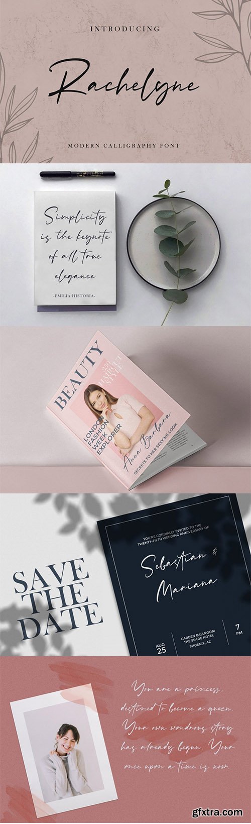 Rachelyne Modern Calligraphy Font Rachelyne Modern Calligraphy Font