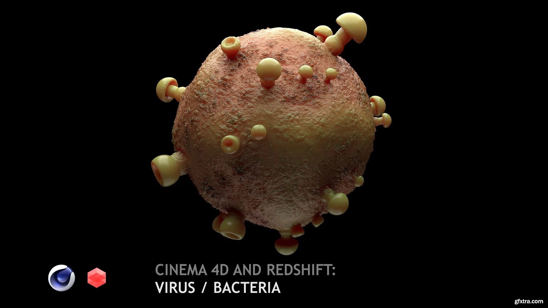 Cinema 4D R20 And Redshift Virus Bacteria GFxtra