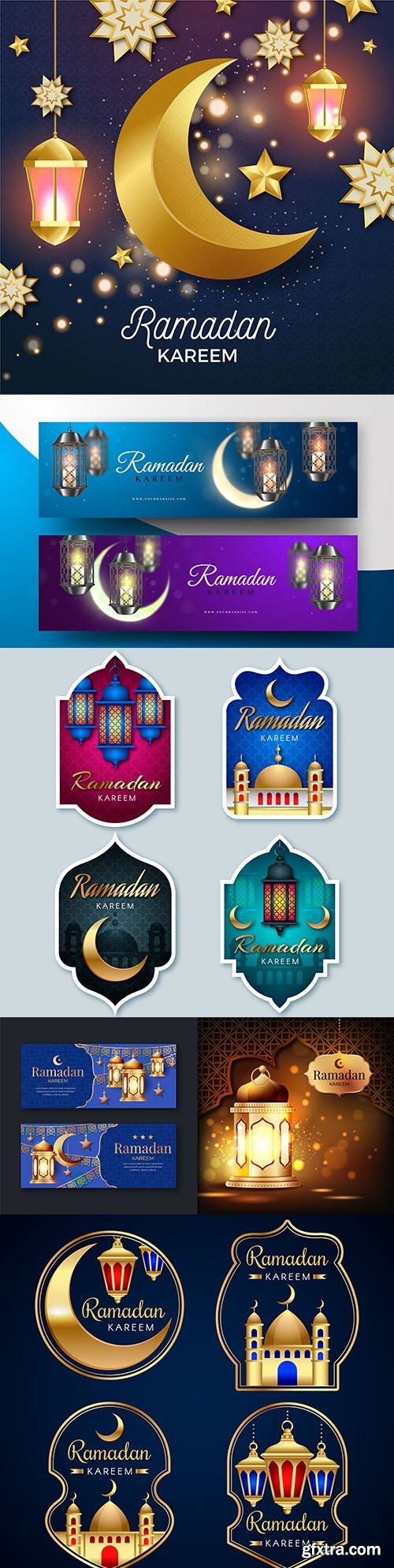Ramadan Kareem Islamic postcard design illustrations 21