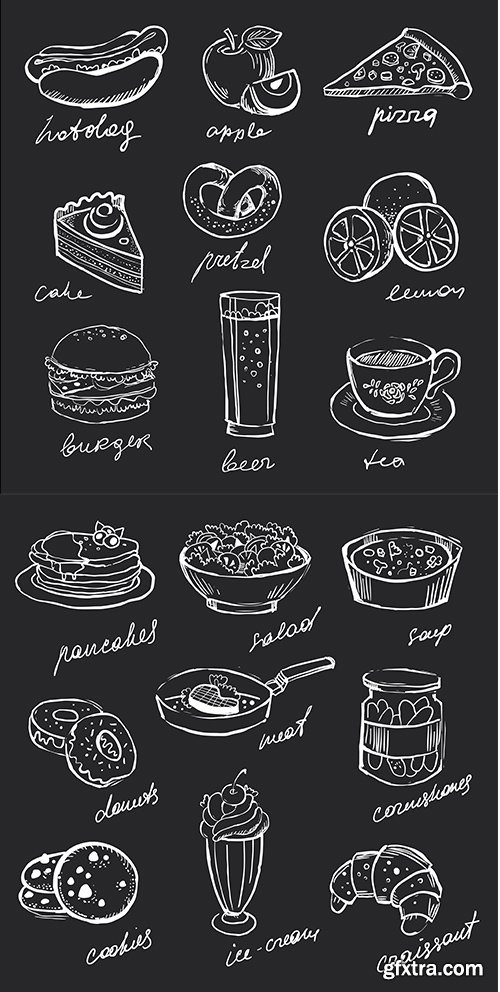Food and Drink Menu Illustration Set Food and Drink Menu Illustration Set